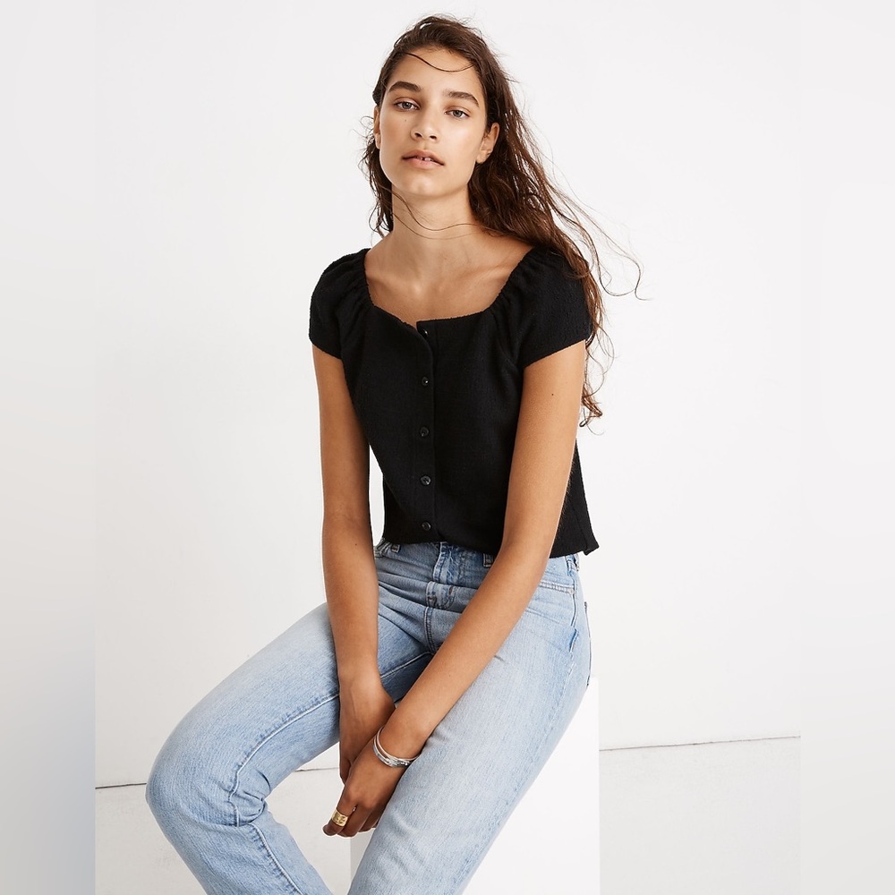 Madewell | Texture & Thread Button-Front Top - Picture 1 of 7
